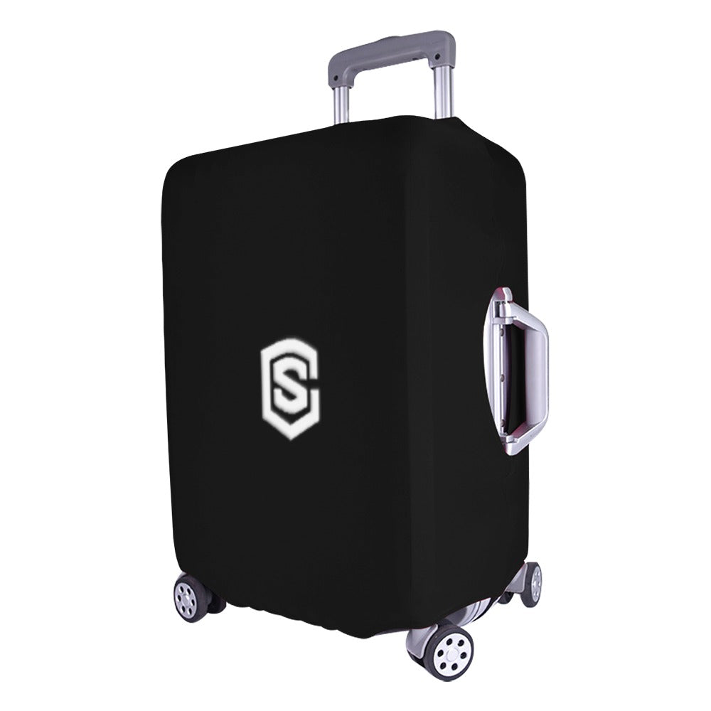 BLACK LUGGAGE COVER WHITE LOGO Luggage Cover (Large Size) (26"-28")