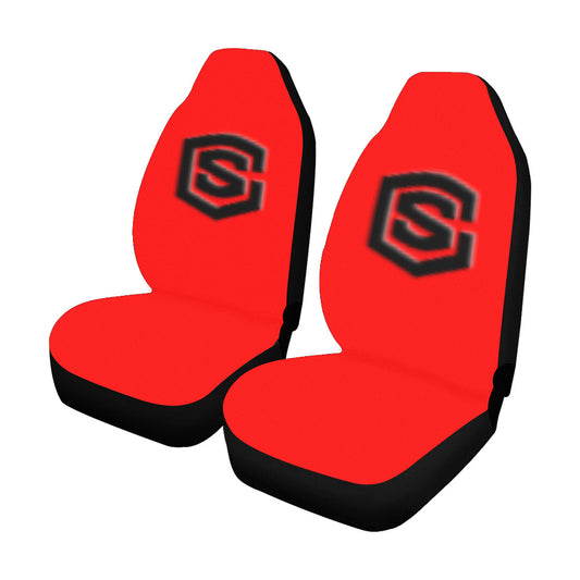 Red Car Seat Covers Black Logo Car Seat Covers (Set of 2)