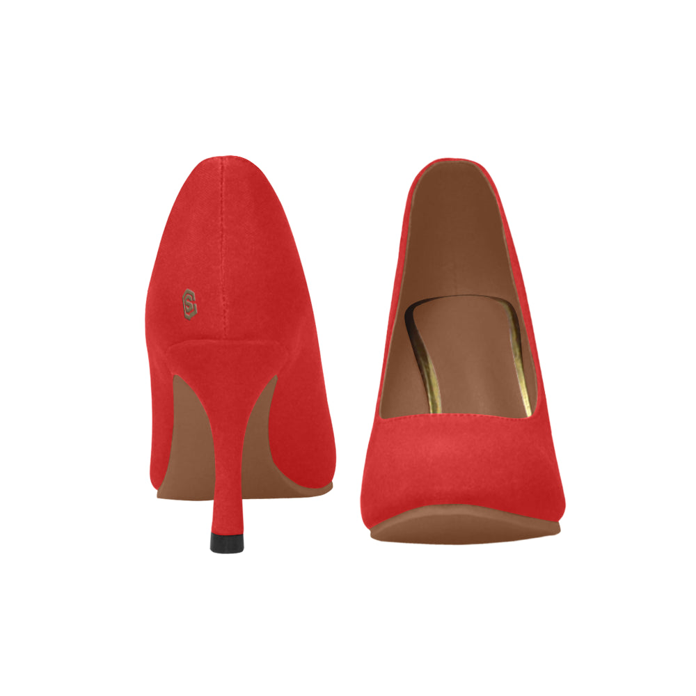 brown logo Women's High Heels (Model 048)