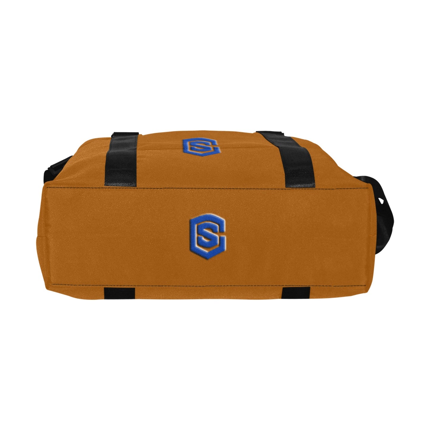 Brown Large Capacity Duffle Bag With Blue Logo Large Capacity Duffle Bag(Model1715)
