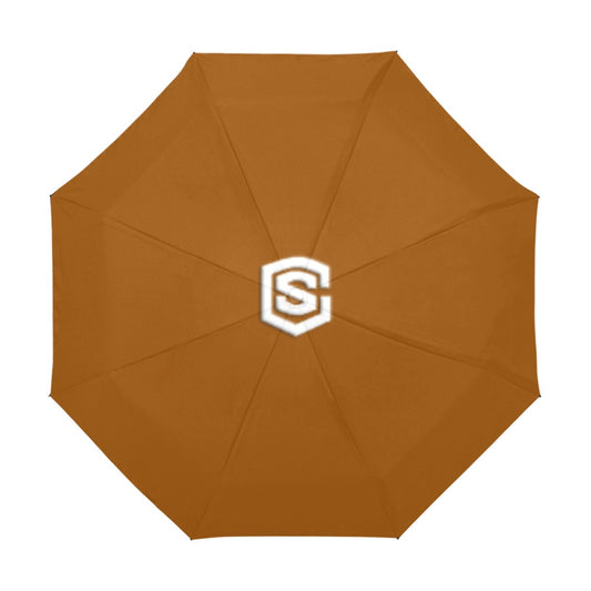 Brown Anti-UV Automatic Umbrella With White Logo Anti-UV Automatic Umbrella(Outside Printing)(Model U09)
