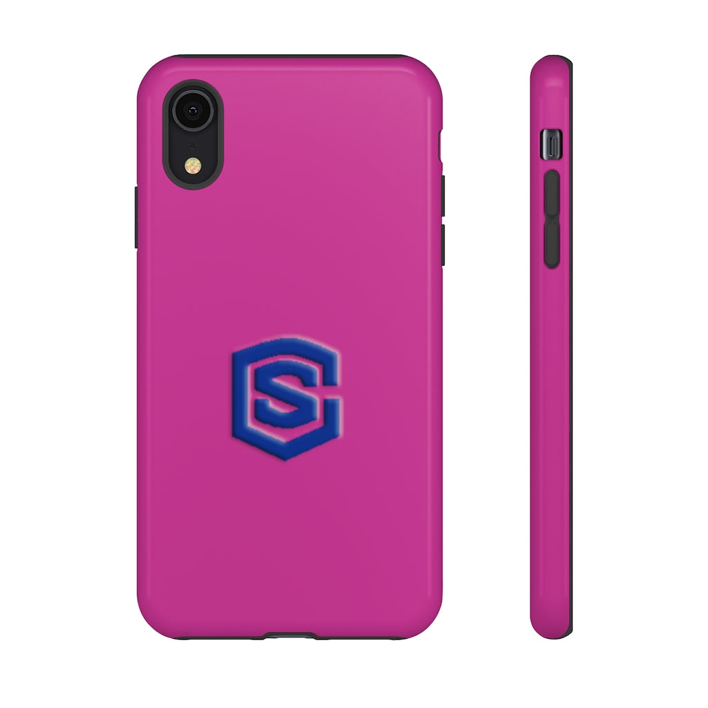 Pink Tough Cases Blue Logo
