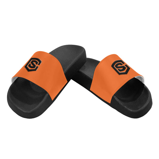 black logo Men's Slide Sandals (Model 057)