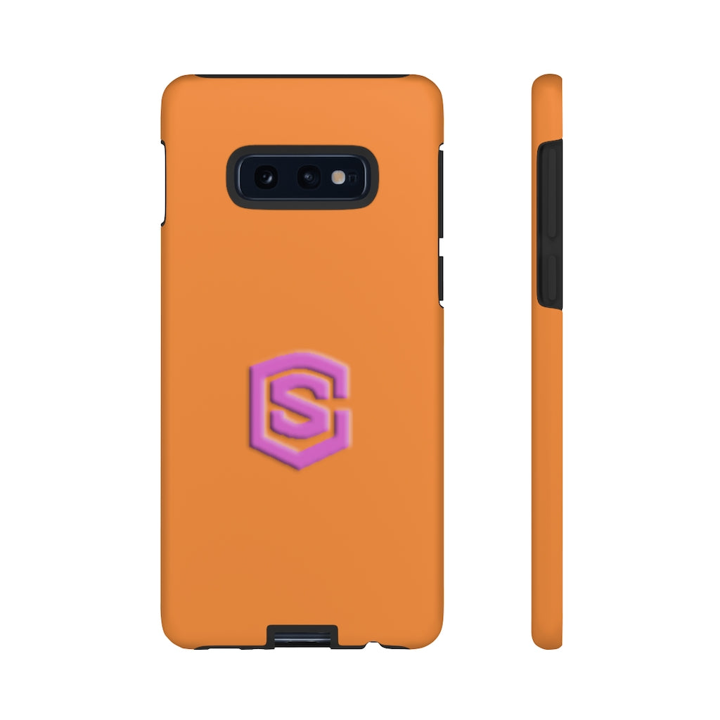 Orange Tough Cases Pink Logo