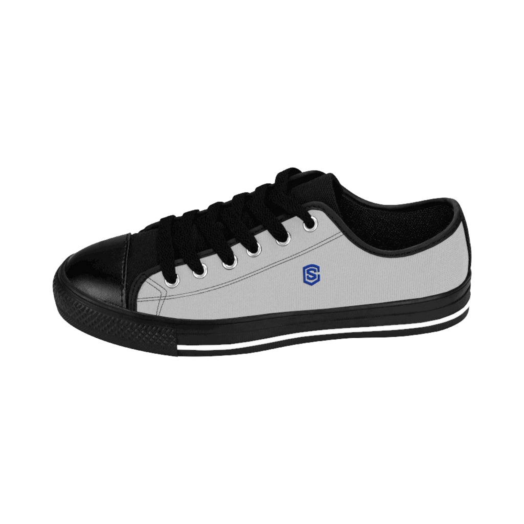 grey Men's Sneakers - blue logo