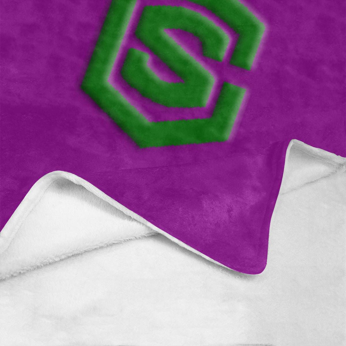 Purple Ultra-Soft Micro Fleece Blanket with Green Logo Ultra-Soft Micro Fleece Blanket 30"x40"