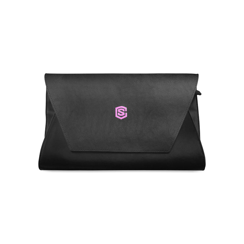 BLACK CLUTCH BAG pink logo Clutch Bag (Model 1630)