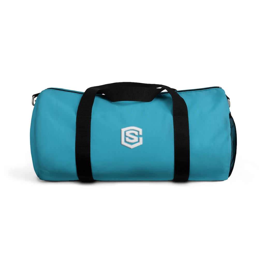 Blue Duffel Bag White Logo