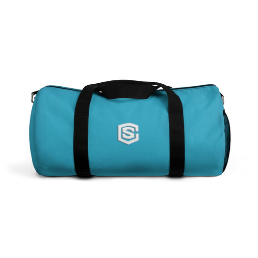 Blue Duffel Bag White Logo