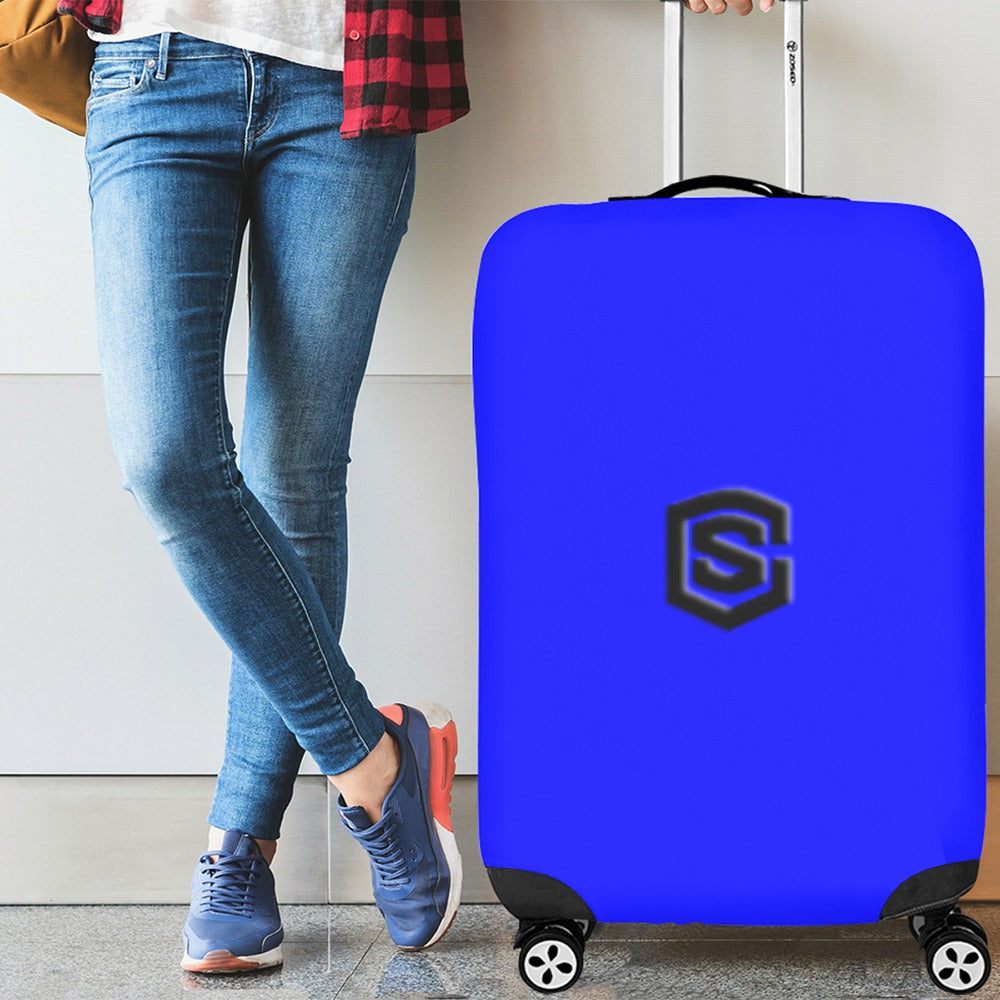 BLUE LUGGAGE COVER WITH BLACK LOGO Luggage Cover (Large Size) (26"-28")