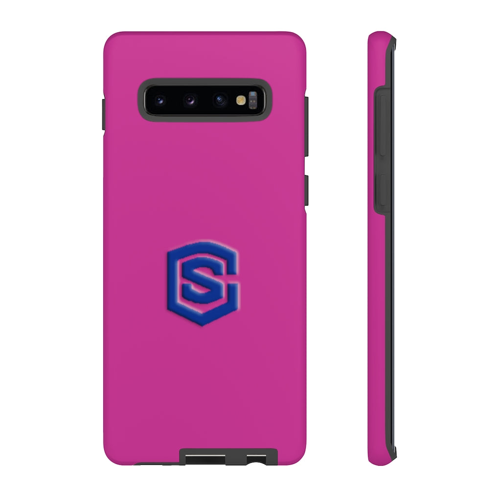 Pink Tough Cases Blue Logo