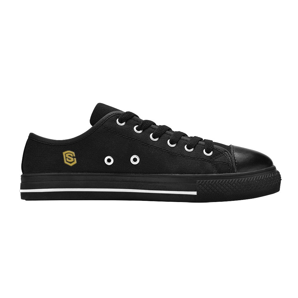 Gold Logo Men's Classic Canvas Shoes (Model 018)