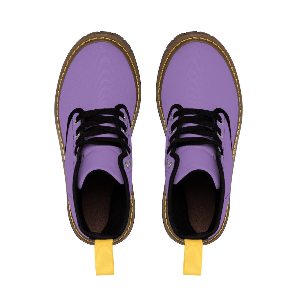 violet Men's Canvas Boots Yellow Logo