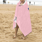 PinkKids' Hooded Bath Towels with Blue Logo Kids' Hooded Bath Towels