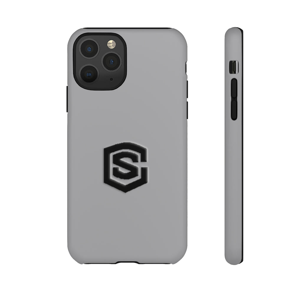Grey Tough Cases Black Logo