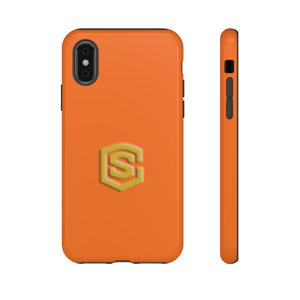 Orange Tough Cases Gold Logo