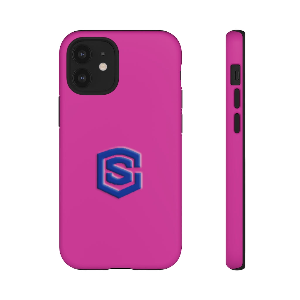 Pink Tough Cases Blue Logo