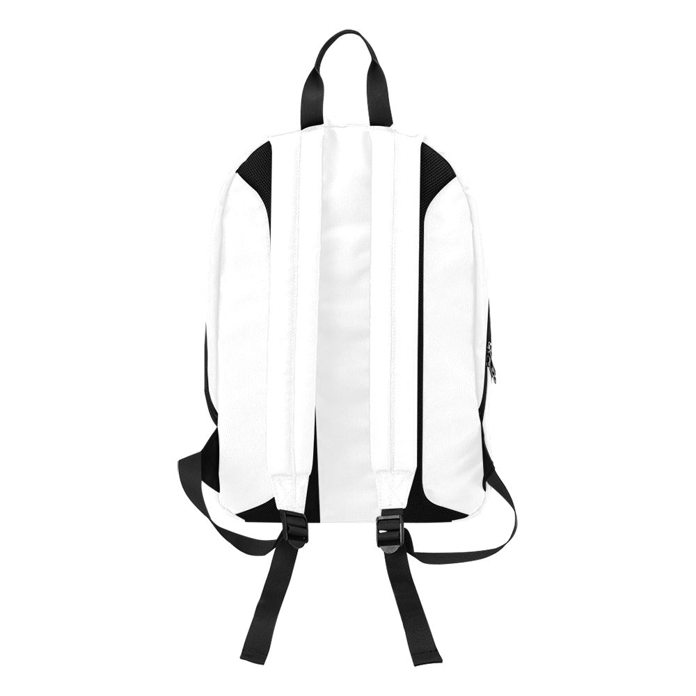 White Travel Backpack With Brown Logo Travel Backpack(Large Capacity)(Model 1691)