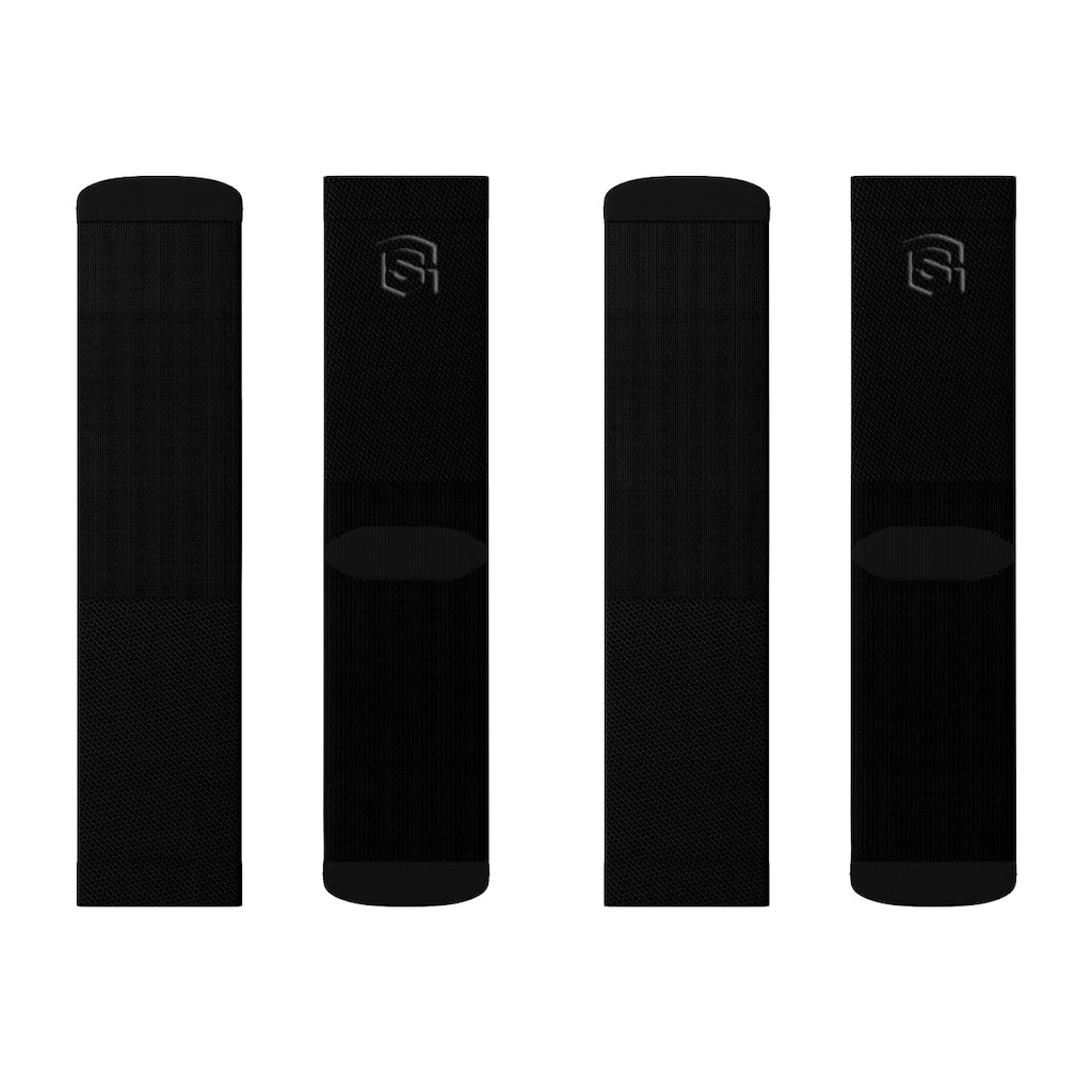 Black Sublimation Socks Black Logo