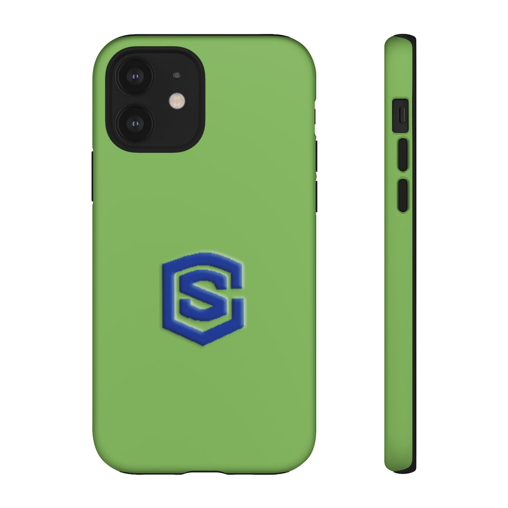 Green Tough Cases Blue Logo