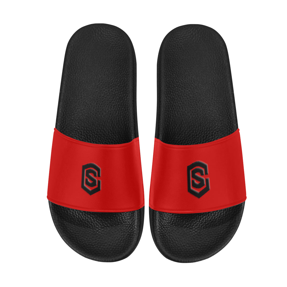 black logo Men's Slide Sandals (Model 057)