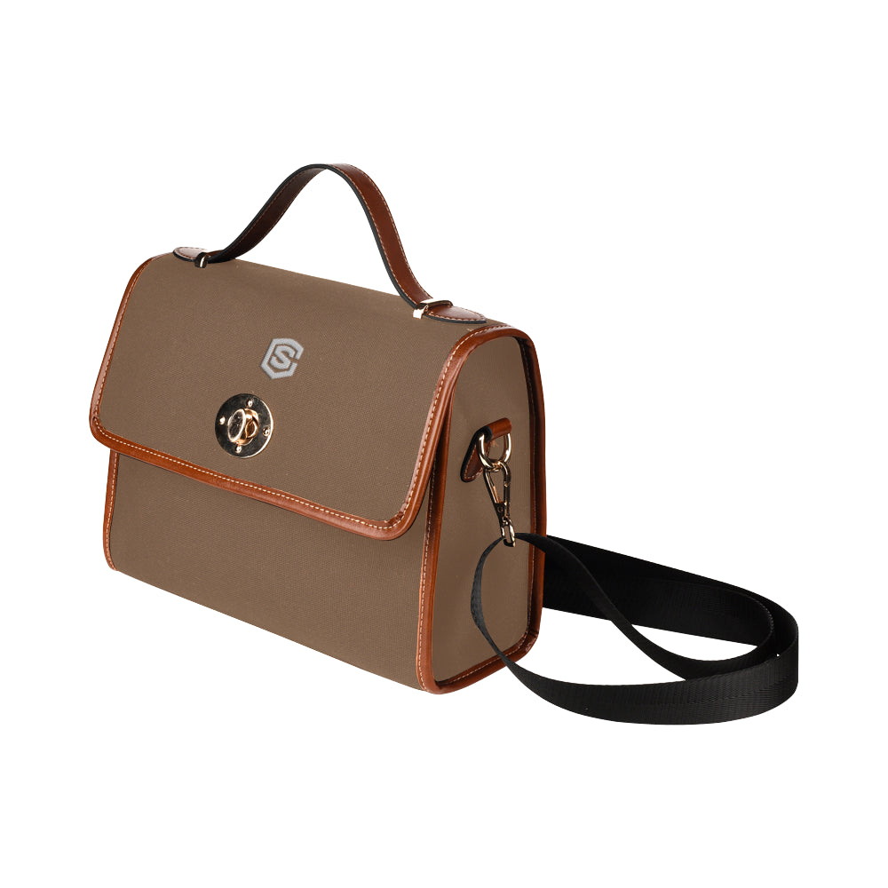 DARK ORANGE WATERPROOF CANVAS BAG silver logo Waterproof Canvas Bag/All Over Print (Model 1641)