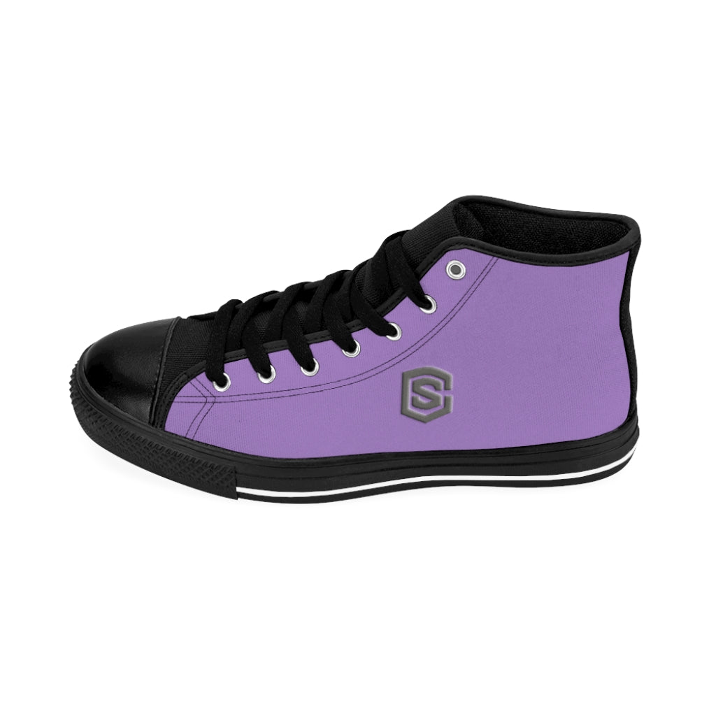 purple Men's High-top Sneakers Silver logo