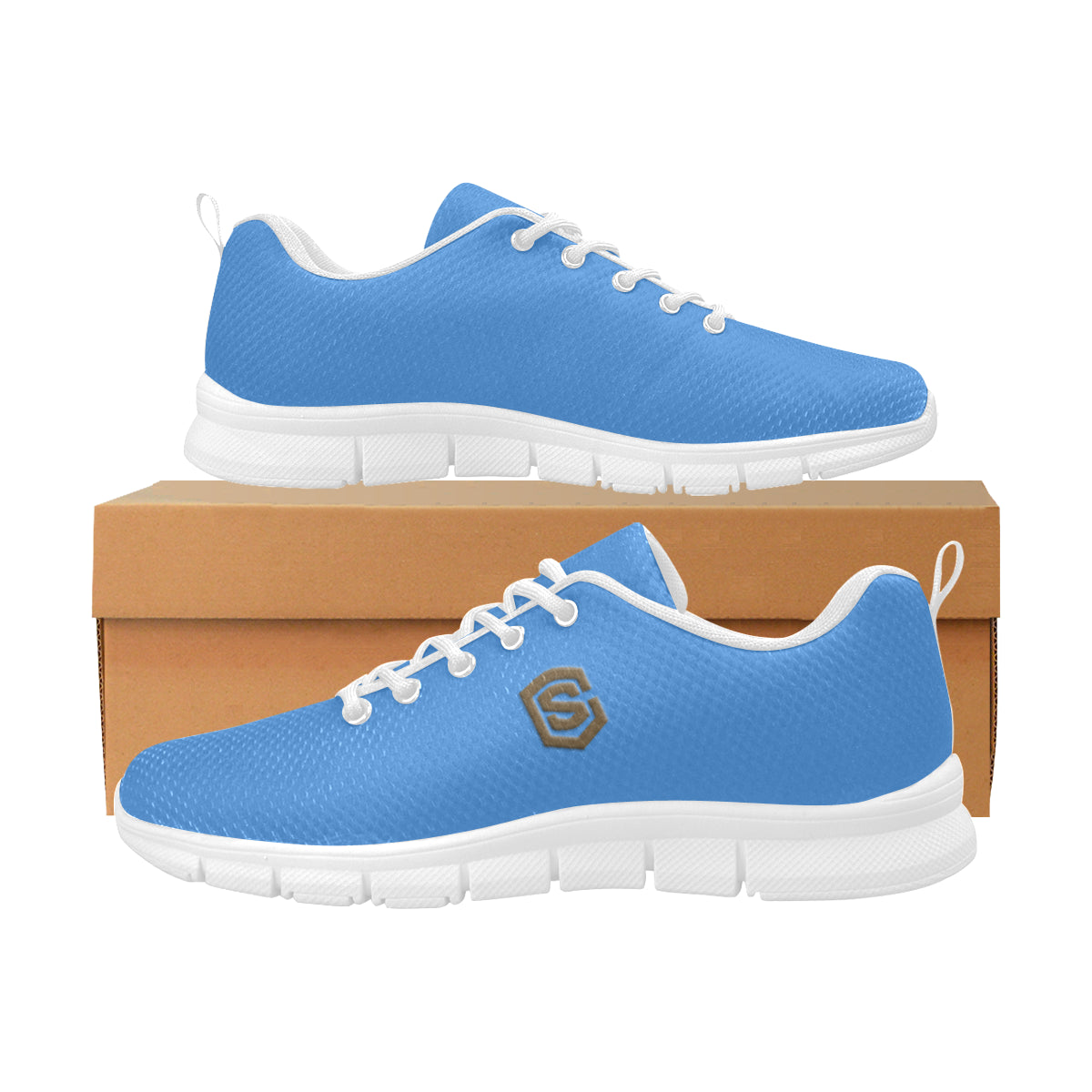 brown logo Women's Breathable Running Shoes (Model 055)