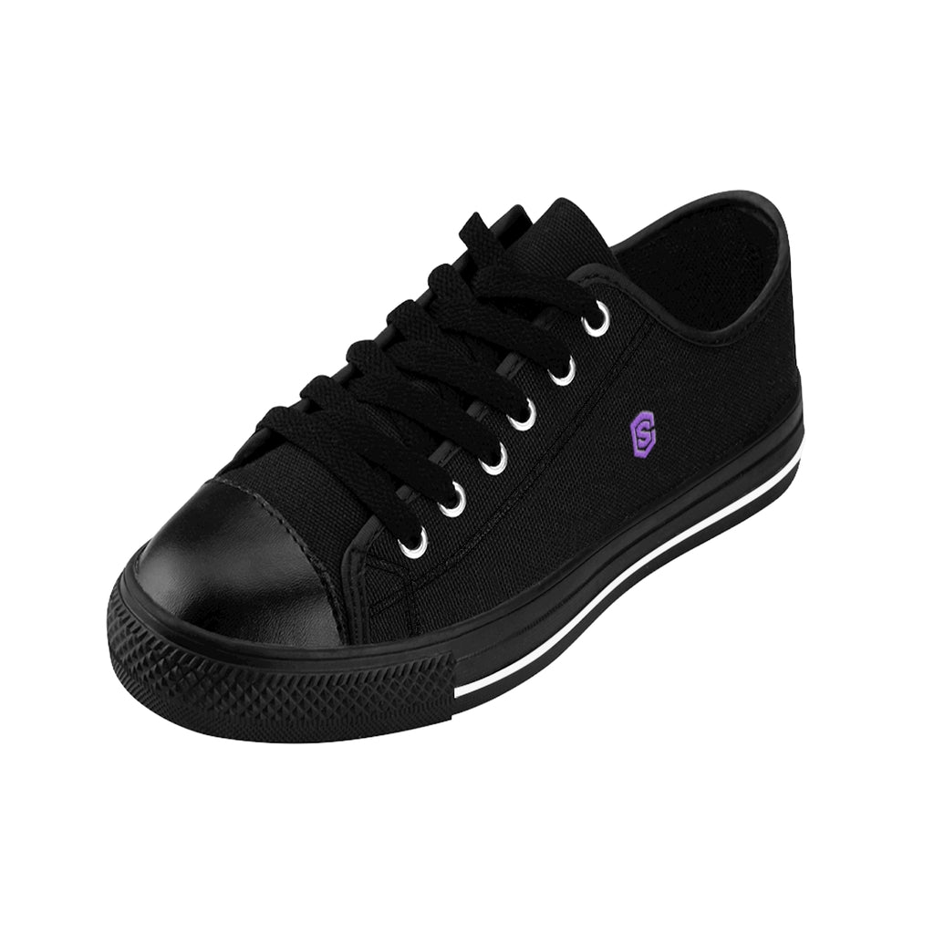 Black Men's Sneakers - purple logo