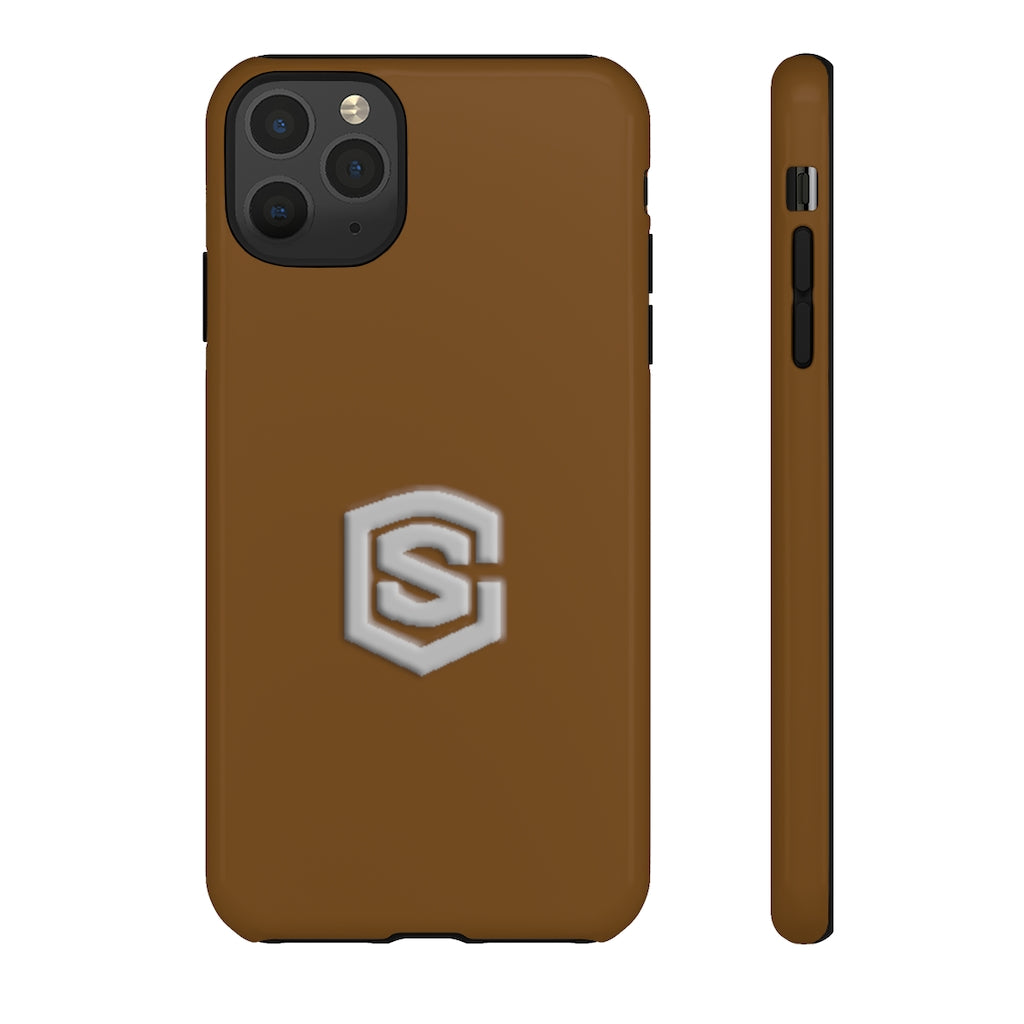 Brown Tough Cases Silver Logo