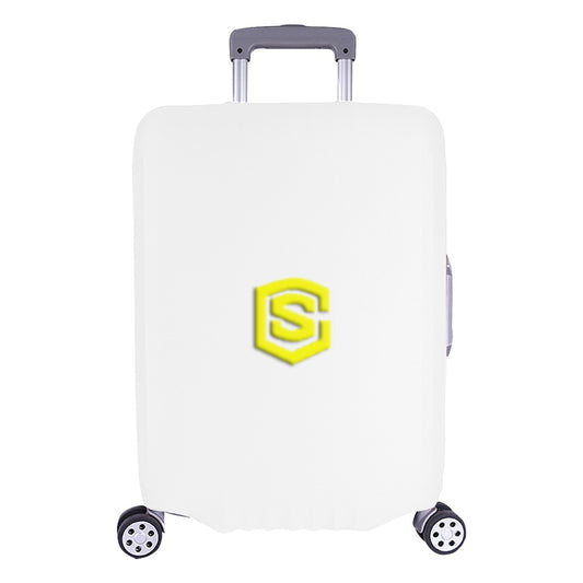 WHITE LUGGAGE COVER WITH YELLOW LOGO Luggage Cover (Large Size) (26"-28")