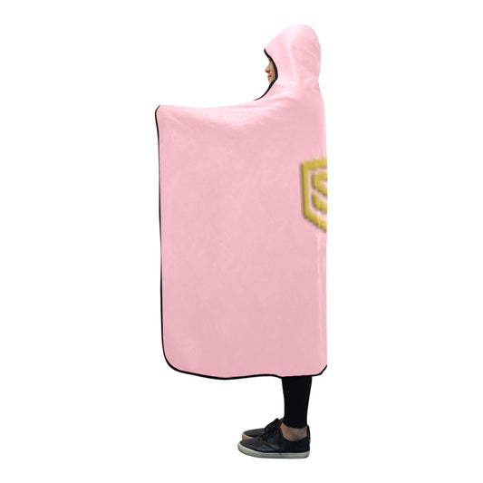 Pink Hooded Blanket 80"x56" with Gold Logo Hooded Blanket 80"x56"