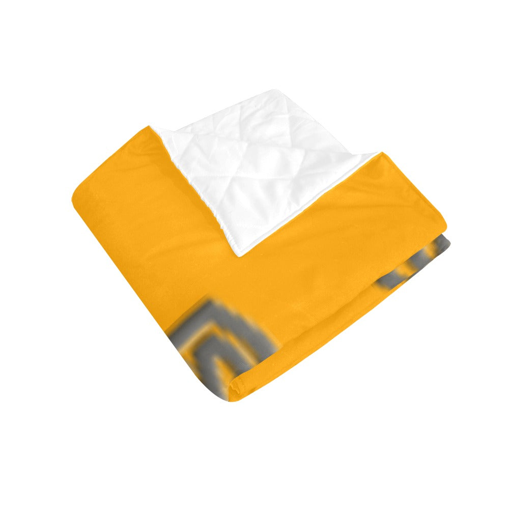 Orange Quilt with Gray Logo Custom Quilt  70" x 80"