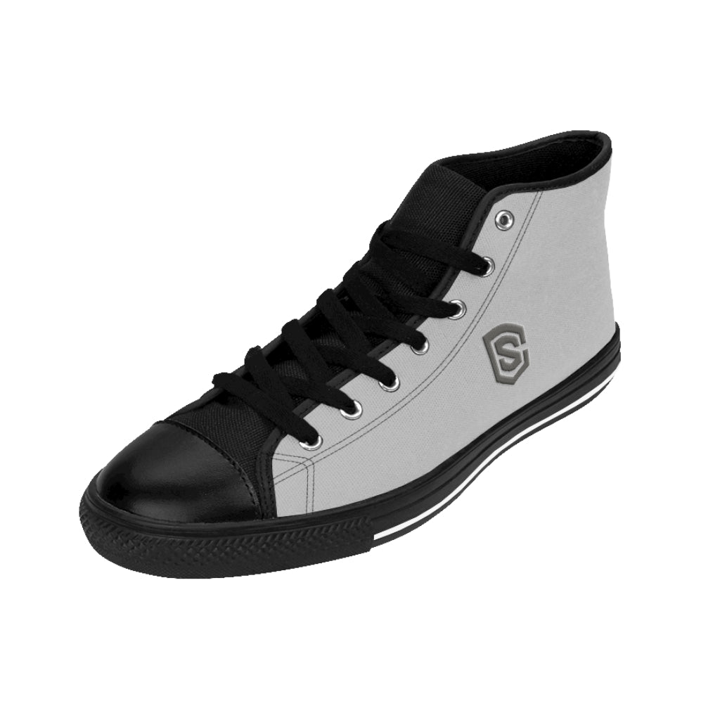 grey Men's High-top Sneakers Silver logo