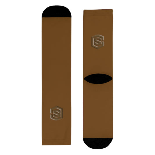 Brown Sublimation Crew Socks (EU) Brown Logo