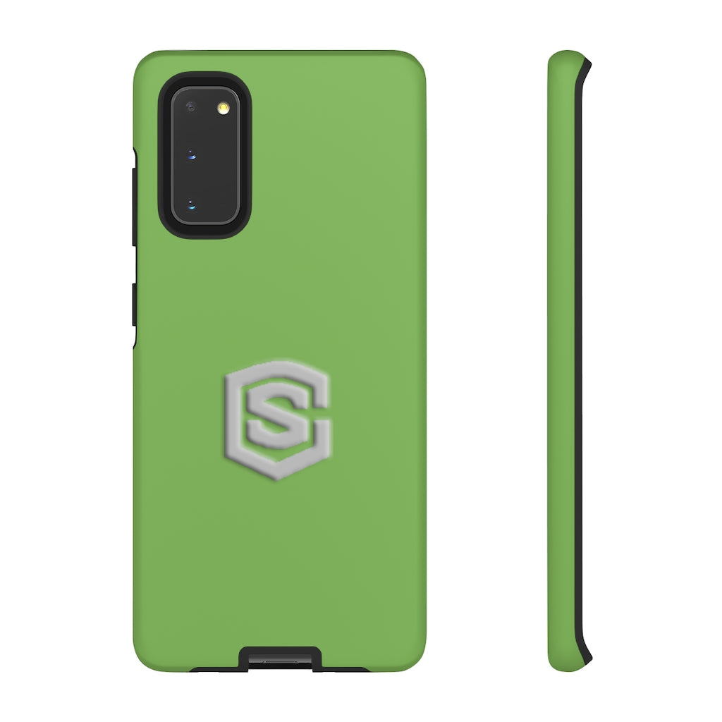 Green Tough Cases Silver Logo