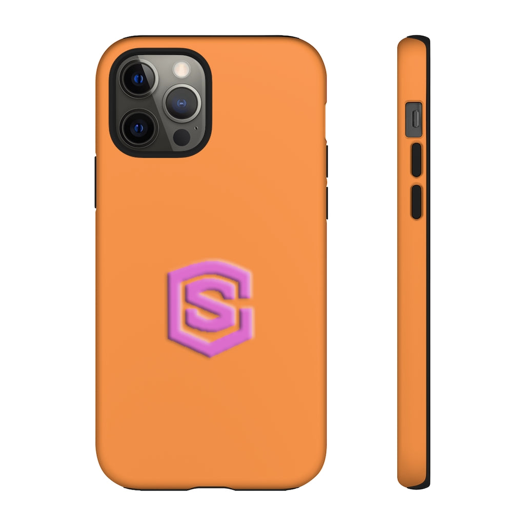 Orange Tough Cases Pink Logo
