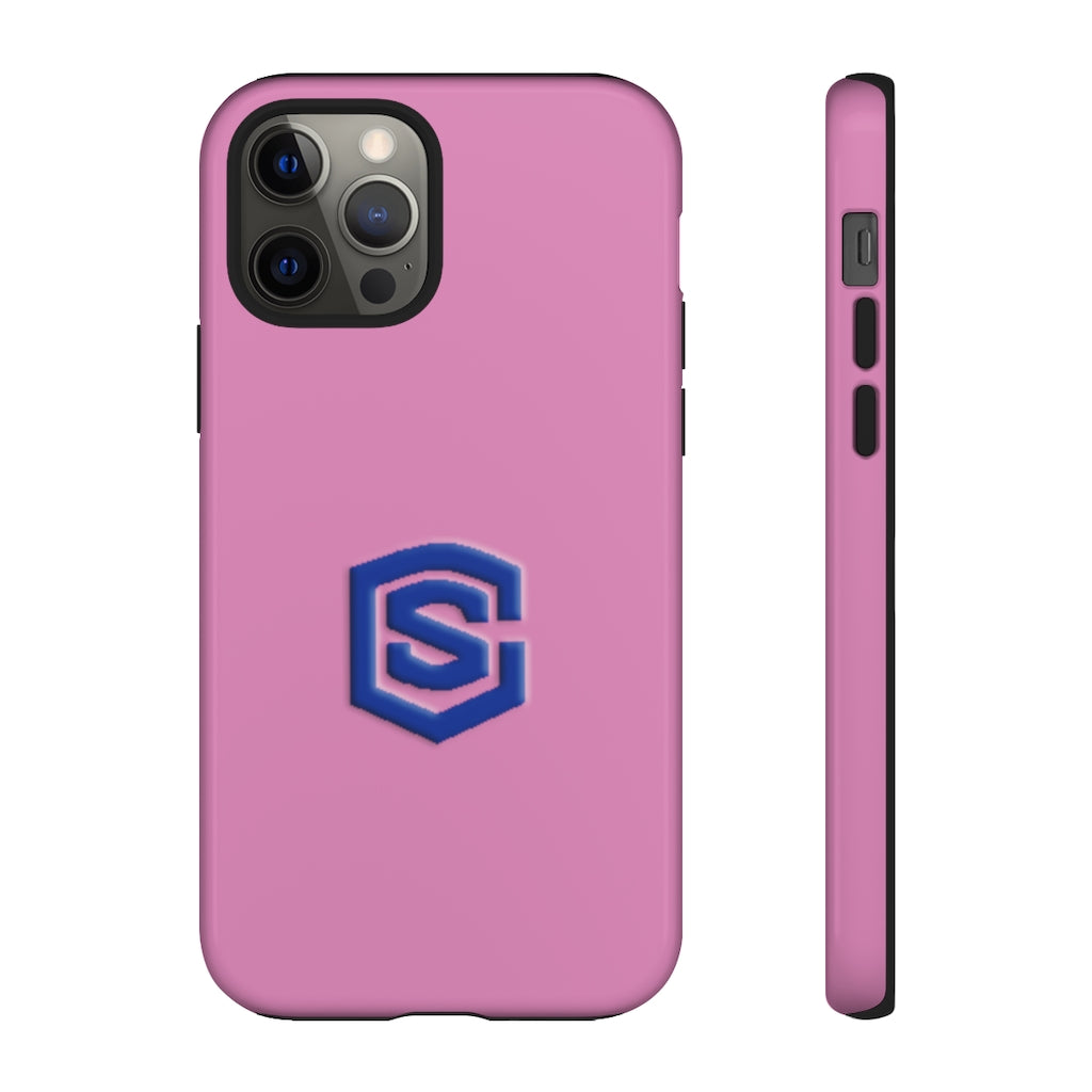 Pink Tough Cases Blue Logo