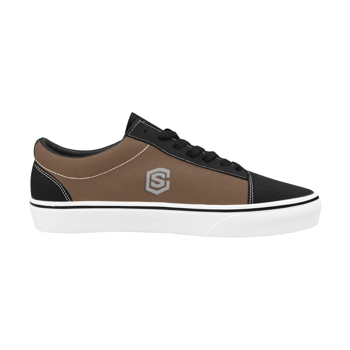 silver logo Men's Low Top Skateboarding Shoes (Model E001-2)