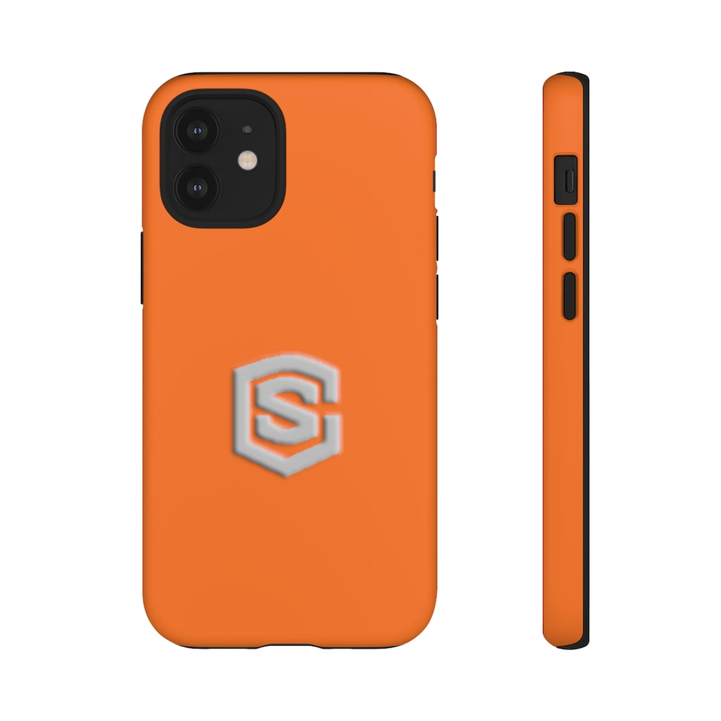 Orange Tough Cases Silver Logo