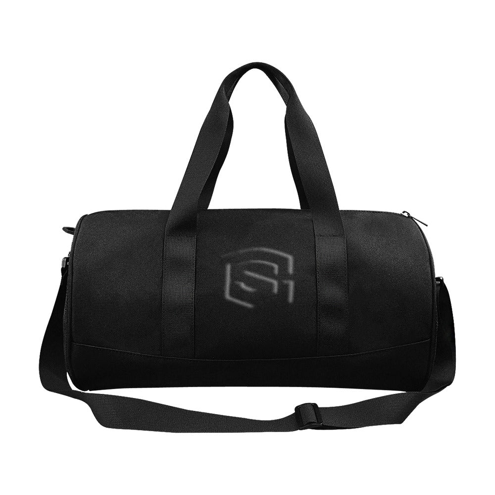 BLACK TRAVEL BAG WITH BLACK LOGO Travel Duffel Bags (Model 1679)