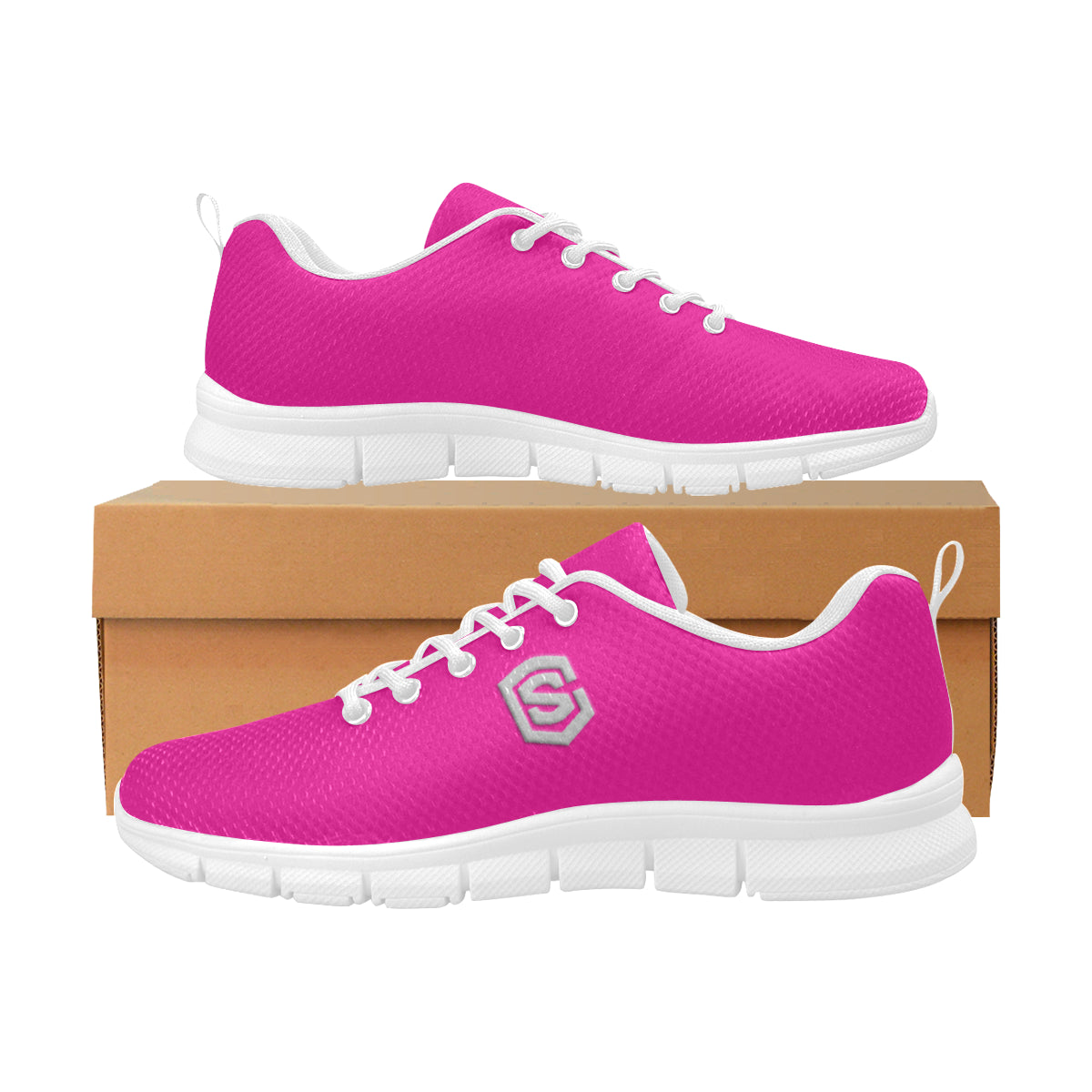 silver logo Women's Breathable Running Shoes (Model 055)