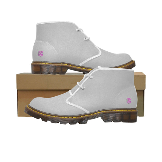 pink Men's Canvas Chukka Boots (Model 2402-1)