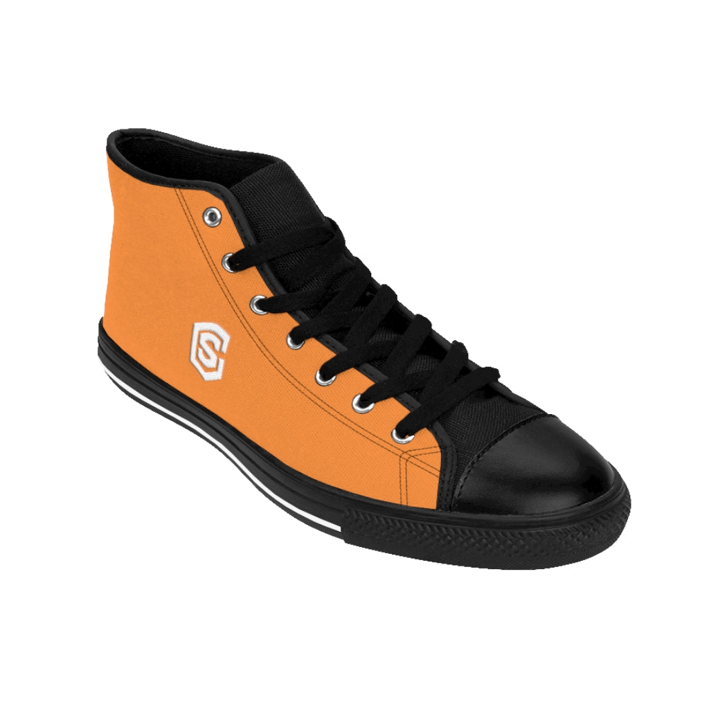 orange Men's High-top Sneakers - white logo