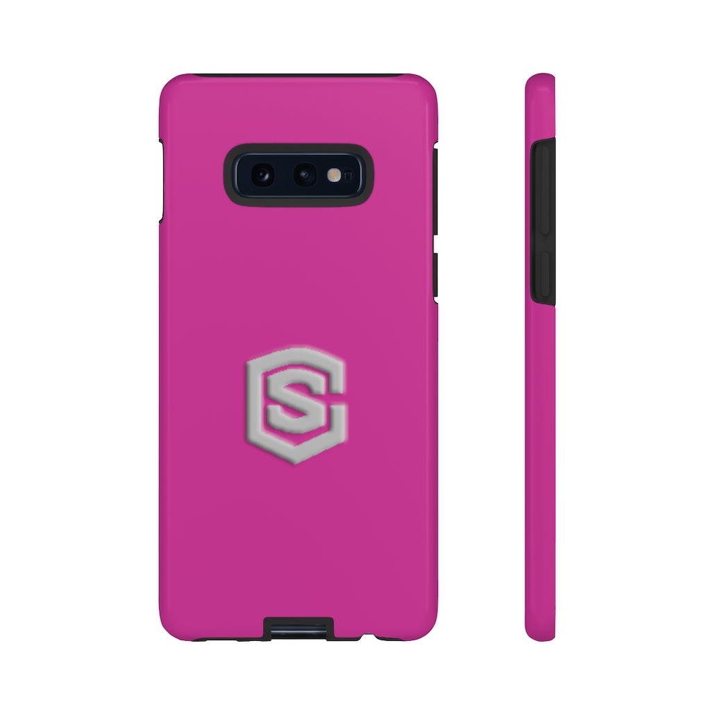 Pink Tough Cases Silver Logo