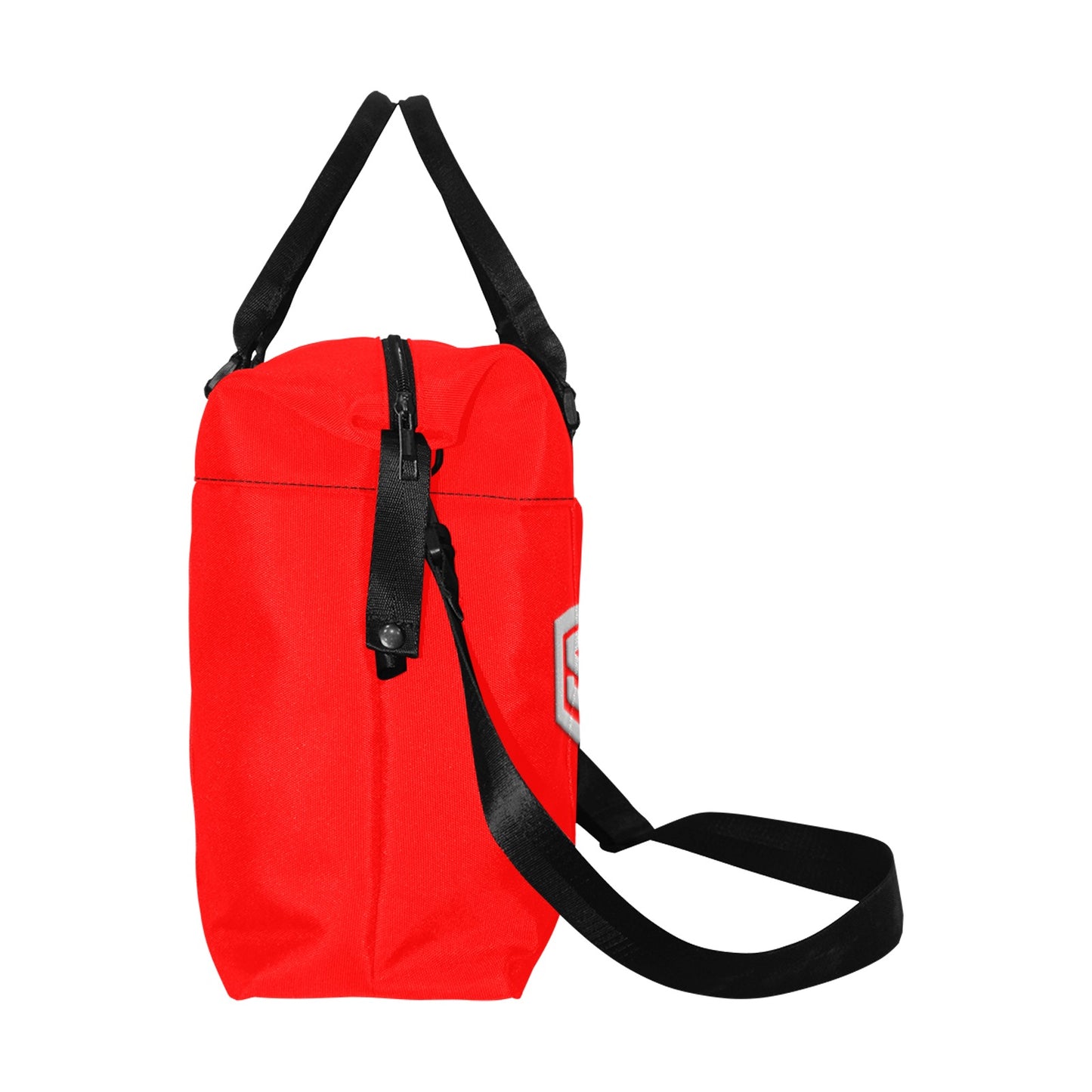 Red Large Capacity Duffle Bag With Silver Logo Large Capacity Duffle Bag(Model1715)