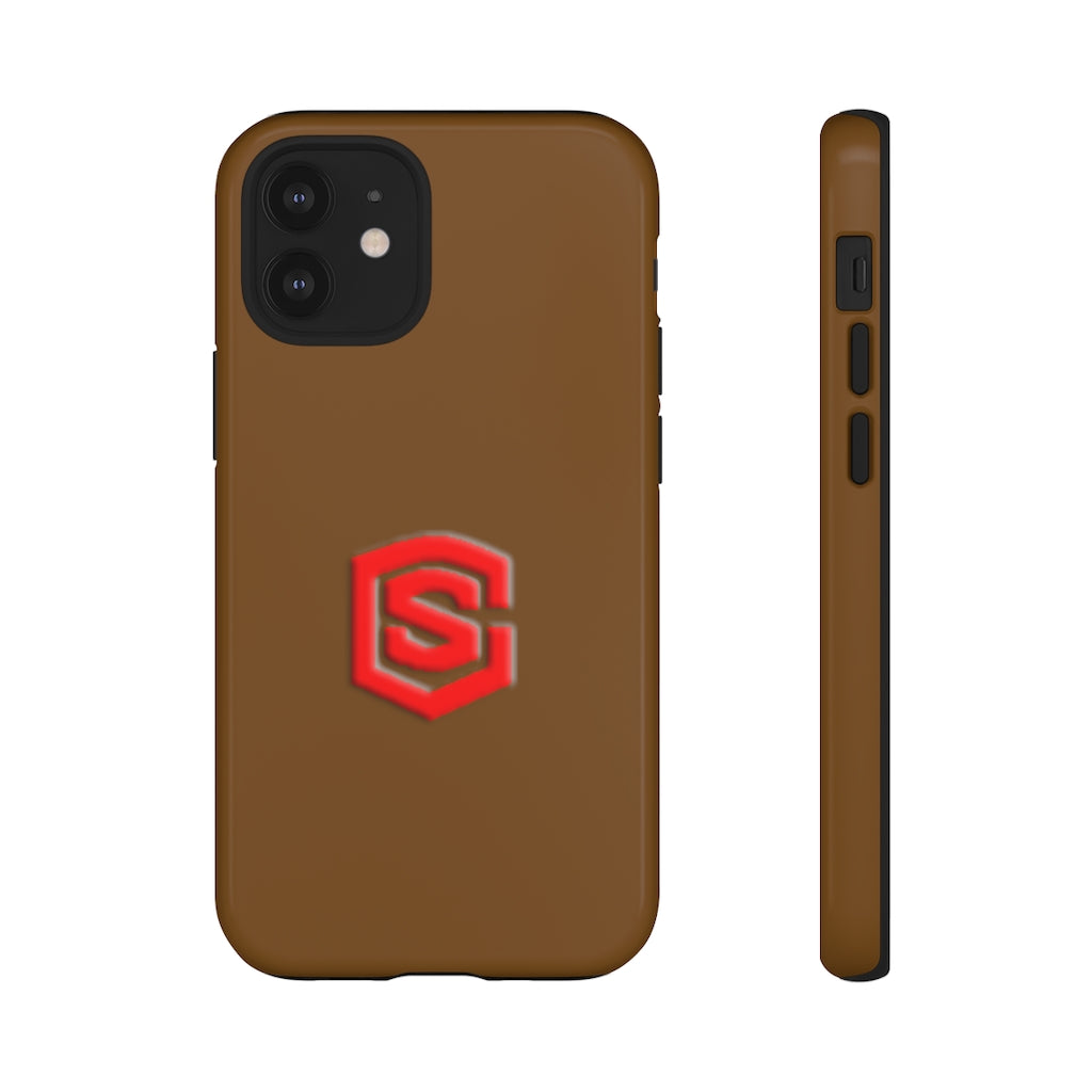 Brown Tough Cases Red Logo