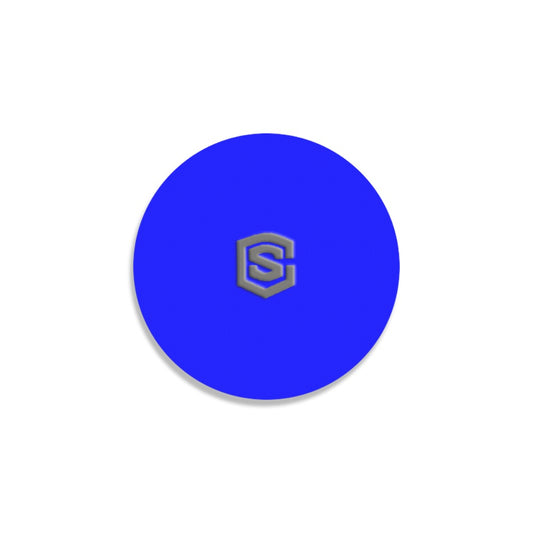 Blue Round Coaster with Gray Logo Round Coaster
