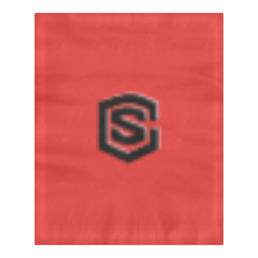 Red Duvet Cover Black Logo 3-Piece Bedding Set (1 Duvet Cover 86"x70"; 2 Pillowcases 20"x30")(One Side)