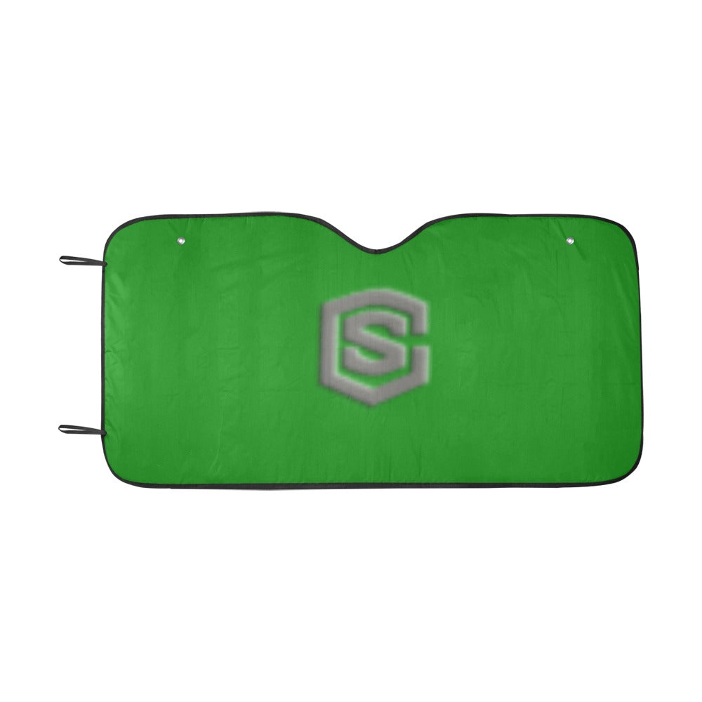 GREEN AUTO SUN SHADE WITH GRAY LOGO Auto Sun Shade 55" x 29.53"